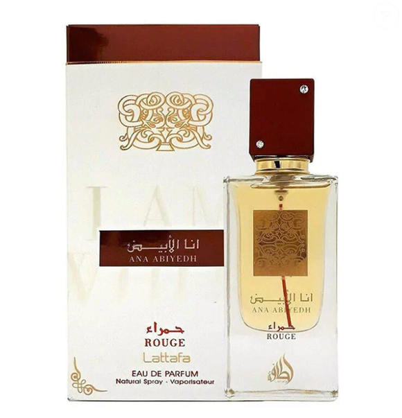 O perfume árabe Ana Abiyedh Rouge, de Lattafa.