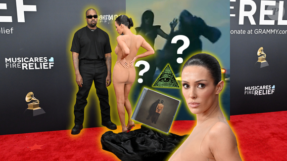 Aqui está o significado oculto do vestido totalmente transparente que deixou Bianca Censori, esposa de Kanye West, nua no Grammy 2025