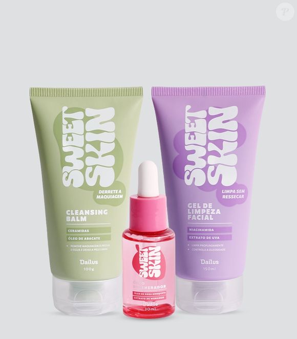 6. Kit Rotina Noturna (Dailus) | R$ 164,70
Trio com cleansing balm, gel de limpeza e óleo regenerador para uma rotina completa de remoção de maquiagem e cuidado facial.