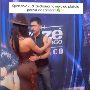 Zezé Di Camargo e a moça trocaram vários abraços apertados e posaram para fotos. O vídeo não foi bem recebido pelo público