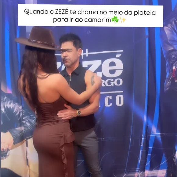 Zezé Di Camargo e a moça trocaram vários abraços apertados e posaram para fotos. O vídeo não foi bem recebido pelo público