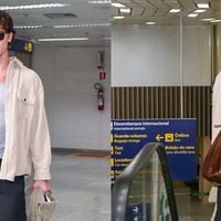 Carnaval no Rio com Bruna Marquezine? Após temporada da atriz nos EUA, Shawn Mendes desembarca com look neutro e bolsa de couro marrom