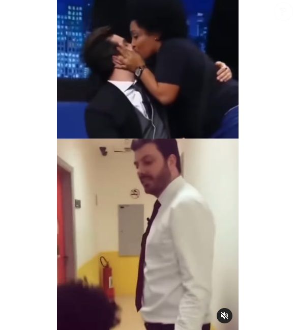 Juliana Oliveira beijou Luan Santana e apertou bumbum de Danilo Gentili: cenas foram compartilhadas pelo filho de Otávio Mesquita após produtora acusar o apresentador de estupro