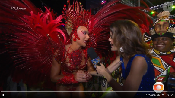 Rainha de Bateria da Grande Rio, Virgínia teve 'sumiço' em transmissão questionado na web