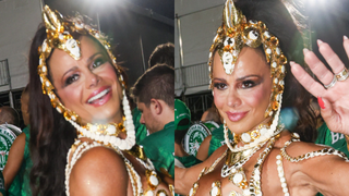 Às vésperas de estrear em 'Três Graças', Viviane Araujo deixa pouco para a imaginação e exibe corpo escultural em fantasia de Carnaval mínima
