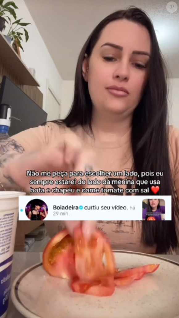 Ana Castela curtiu o vídeo, segundo a tiktoker Mariana Liposki