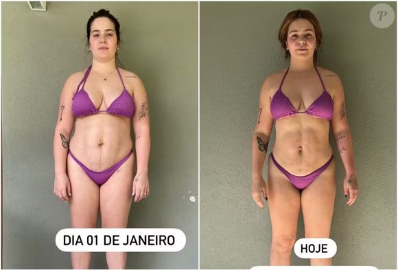 Viih Tube mostrou o antes e depois do seu corpo em um 'antes e depois' na web