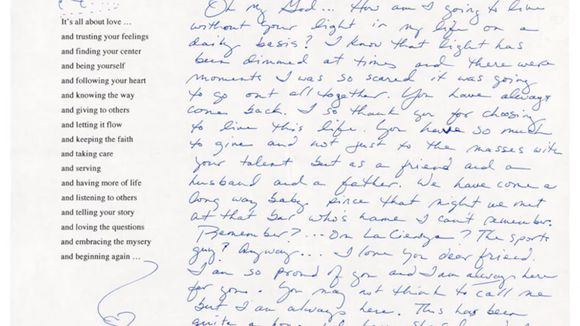 Está é a carta de Jennifer Aniston para Matthew Perry que será leiloada