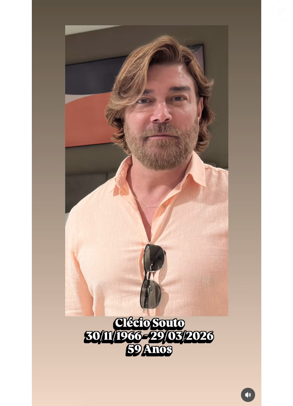 Clécio Souto publicou uma foto em formato de vídeo no Instagram com as datas do seu nascimento e do que seria a sua morte, no dia 29 de março de 2026