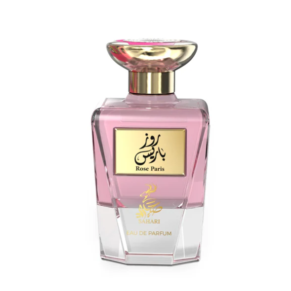 O perfume Rose Paris (Sahari) é floral e sofisticado, abrindo com notas de tangerina, mandarina, além de uma explosão floral com orquídea e heliotrópio. O fundo ganha destaque com baunilha e sândalo.