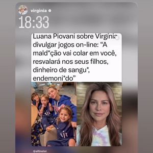 Zé Felipe compartilhou o post de Virgínia Fonseca e adicionou um emoji de vômito contra Luana Piovani
