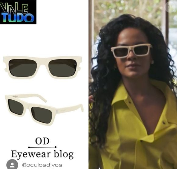 Maria de Fátima aposta em óculos de grife em remake de 'Vale Tudo'.