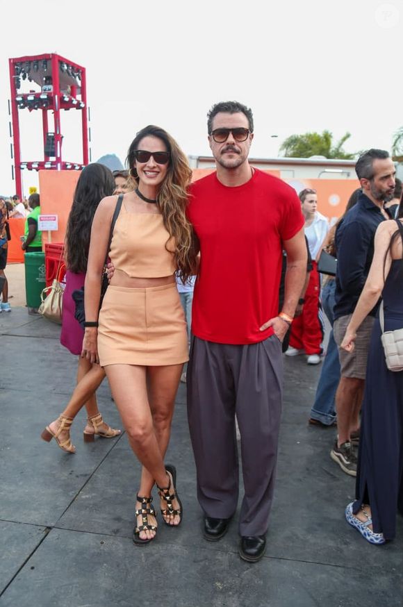 Joaquim Lopes e a mulher, Marcella Fogaça no show de Ivete Sangalo