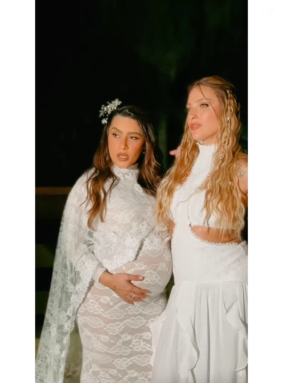 Grávida de 8 meses, Lauana Prado oficializou o seu relacionamento com a influenciadora Tati Dias