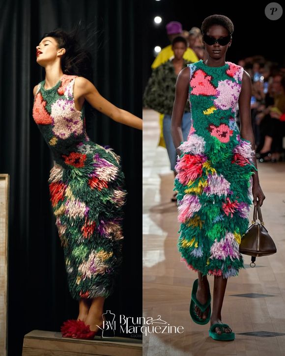 Perfil @bmarquezinecloset revela que Bruna Marquezine vestia coleção primavera 2026 da Balenciaga, assinada por Pierpaolo Piccioli, durante ensaio para a Vogue Brasil