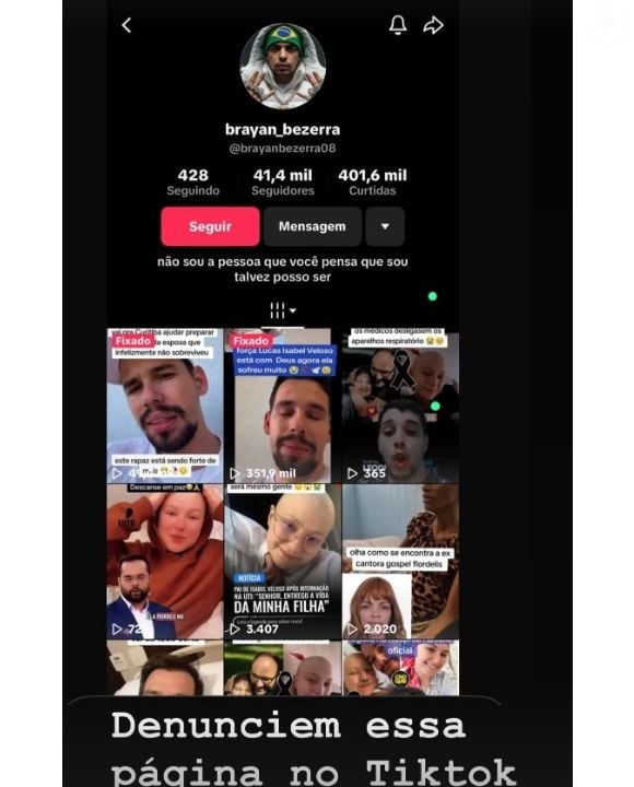 Falsa morte de Isabel Veloso vem sendo postada em contas de rede social