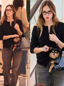 Queria ser ele! Cachorro de Isabelle Drummond, de 'Coração Acelerado', passeia em bolsa Dior de quase R$ 20 mil; sandália de grife também chama atenção