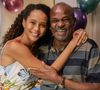 Taís Araújo e Antônio Pitanga nos bastidores de Vale Tudo