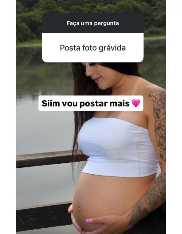 Ex-mulher de Pedro, do BBB 26, Rayne Luiza mostrou foto grávida: criadora de conteúdo está com 7 meses de gestação