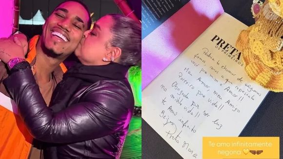 "Poderia te chamar de algumas formas, mas a que representa você pra mim é: amor! Meu amor, meu amigo, parceiro pra vida!!", escreveu Preta Gil para O Kannalha