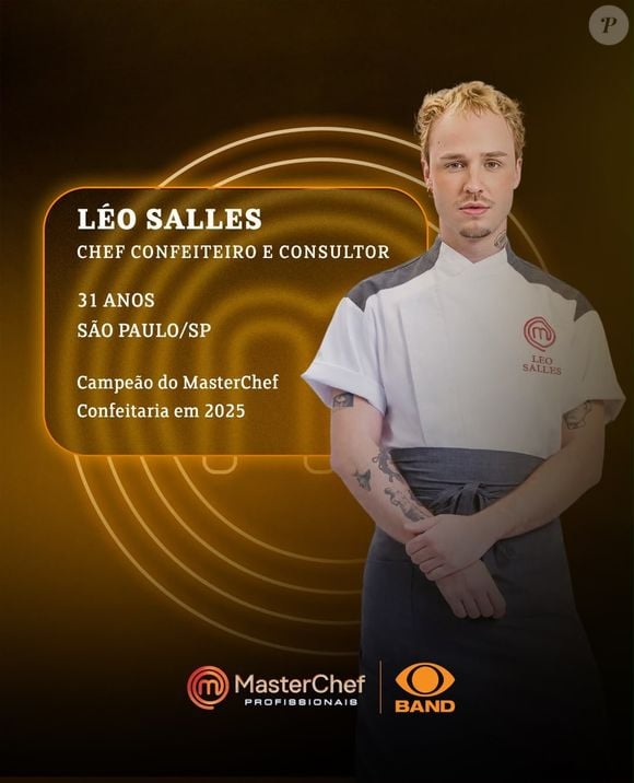 Léo Salles será um dos participantes do 'MasterChef Profissionais' apenas um ano após sua vitória na edição de Confeitaria, exibida em 2025