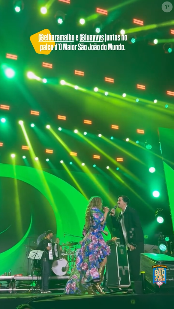 Filho de Maurício Mattar e Elba Ramalho, Luã Yvys cantou com a mãe em show de São João em 23 de junho de 2025