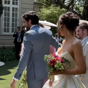 Vestido de Lara Silva teve um corset bem estruturado com uma cauda volumosa e super elegante