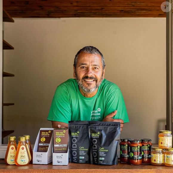 Marcos Palmeira é proprietário da marca Vale das Palmeiras, que produz chocolates, laticínios e diversos produtos orgânicos