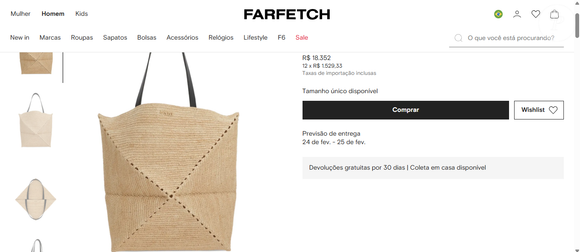 Bruna Marquezine ainda exibiu uma bolsa da casa de moda de luxo espanhola LOEWE. O modelo custa R$ 18.352 no site FARFETCH