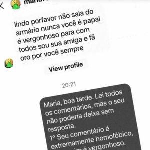 Evaristo Costa expôs a mensagem que recebeu da internauta que disse ser sua fã