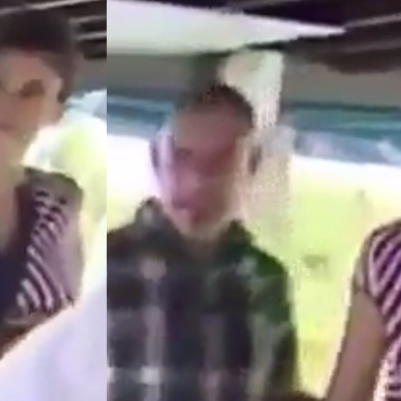 Henrique Fogaça parece estar abraçando Paola Carosella por trás e os dois mudam de posição rapidamente quando a câmera os enquadra