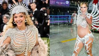 Met Gala 2026: look de Beyoncé surpreende Lore Improta por semelhança com figurino de Carnaval; musa da Viradouro brinca com a situação. Compare com fotos!
