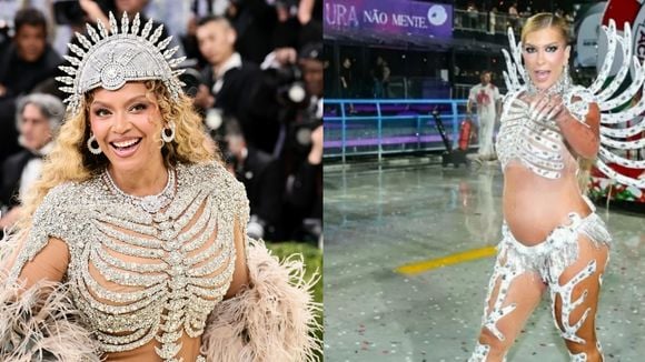 Met Gala 2026: look de Beyoncé surpreende Lore Improta por semelhança com figurino de Carnaval; musa da Viradouro brinca com a situação. Compare com fotos!