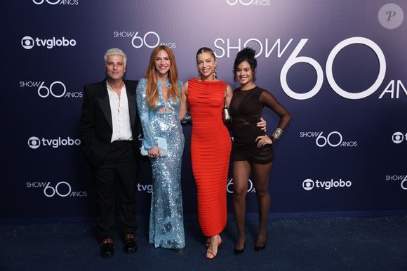 60 anos da Globo: festa reuniu Giovanna Ewbank, que posou com o marido, Bruno Gagliasso, e elenco da emissora