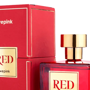 Perfume VF Red da WePink traz notas luminosas e marcantes com violeta, jasmim egípcio, além de praline e âmbar.