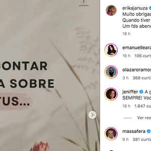 Erika Januza recebeu apoio de famosos na publicação
