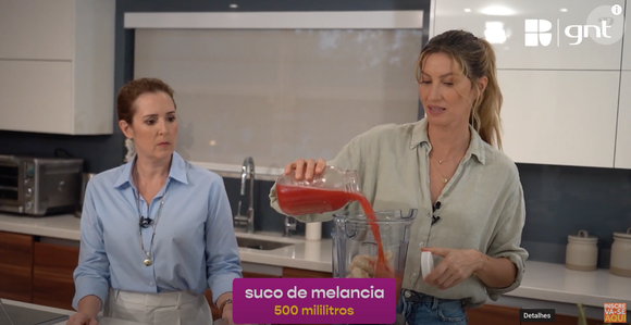 Em entrevista ao 'Fantástico', Gisele Bündchen deu a receita de uma vitamina de melancia e banana que é sua favorita