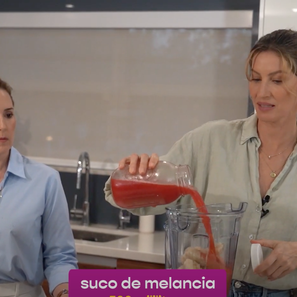 Em entrevista ao 'Fantástico', Gisele Bündchen deu a receita de uma vitamina de melancia e banana que é sua favorita