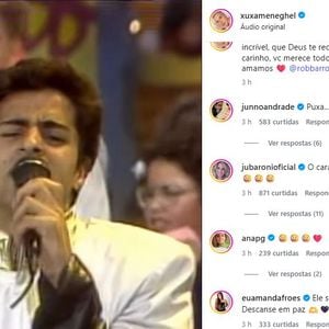 Xuxa e várias paquitas homenagearam Robson Barros nas redes sociais