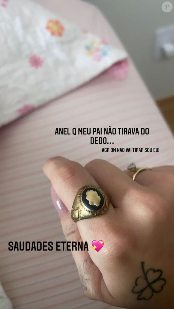 Virginia Fonseca passará a usar o anel que era do pai, Mário Serrão