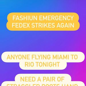 Em publicação compartilhada nos stories do Instagram, Nicolas Bru classificou a situação como uma verdadeira crise fashion. "Fashion emergency! FedEx strikes again", escreveu ele, em português, 'Emergência fashion! A FedEx ataca novamente'