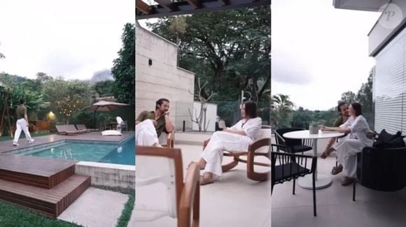 Romulo Estrela também possui um deck onde curte momentos em família e com a esposa