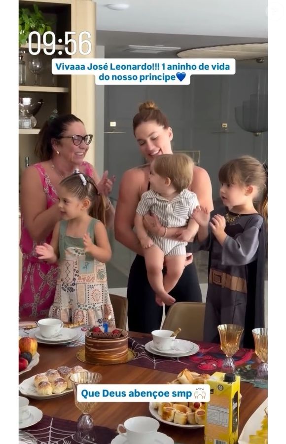 Virgínia Fonseca exibiu o momento do parabéns pela manhã. Com direito a bolo, a primeira comemoração de José Leonardo foi mais intimista