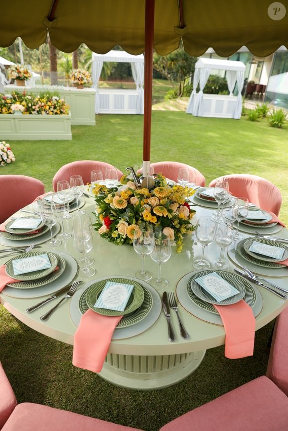 Tons de verde, salmão, bege e rosa queimado dominaram a decoração da festa de 6 anos de Vicky Justus