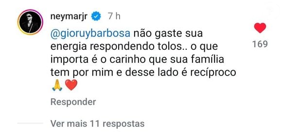 Neymar fez um apelo à mãe de Marina Ruy Barbosa: ‘Não gaste sua energia respondendo tolos… O que importa é o carinho que sua família tem por mim’