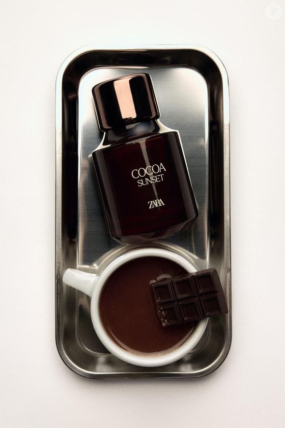 Cocoa Sunset (Zara) combina chocolate ao leite, chantilly e baunilha em perfume gourmand que virou queridinho no frio