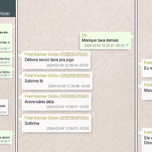 Prints de Vorcaro com Fred Kacher foram publicados por Antonio Tebet no X, antigo Twitter. Nas conversas, os dois fazem comentários machistas e pejorativos contra Deborah Secco e Sabrina Sato