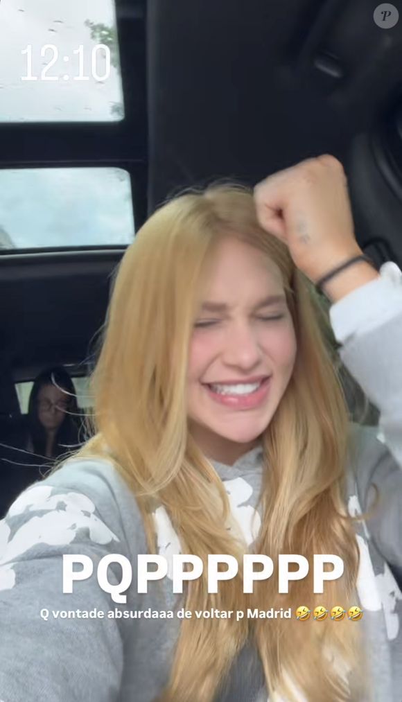 Na legenda do storie, Virgínia declarou: 'Vontade absurda de voltar para Madri'