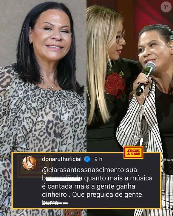 Em um print divulgado pelo perfil Circo da Mídia, Dona Ruth perdeu a paciência com uma internauta que questionava o faturamento dos royalties das músicas de Marília Mendonça