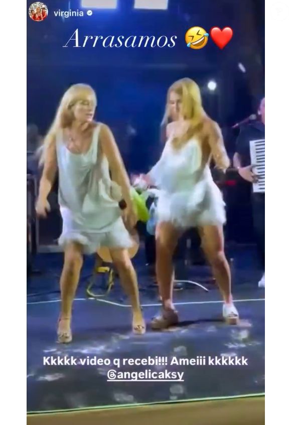 Virgínia e Angélica dançaram juntas em show do cantor Nattan em Trancoso, na Bahia, em 26 de dezembro de 2025